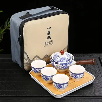 Kerámia lusta ember teakészítő eszköz hordozható utazás automatikus teáskészlet oldalsó fogantyú edény Kung Fu teáskészlet teástálca
