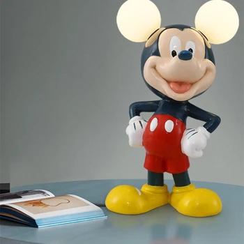 37cm Rajzfilm Anime Micky Mickey egér LED fény lámpa akciófigura gyanta modell Nappali tanulmány Szobor Lakberendezés Dísz