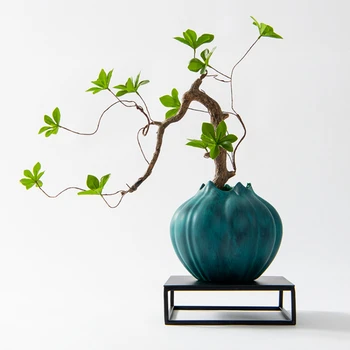 Új kínai zen üdvözlő fenyő bonsai modellszoba szimuláció virágos növény bonsai virágtartó végnézet platform virágdekoráció