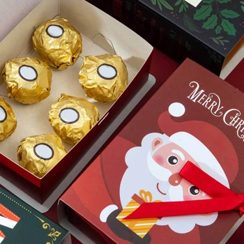 5db Könyv forma Boldog karácsonyt cukorkás dobozok táskák Karácsonyi Mikulás ajándékdoboz Party dekorációs kellékek Karácsony 2023