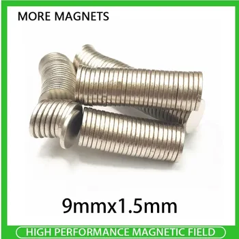 500 db 9x1,5 mm vékony neodímium erős mágnes 9mmX1,5mm állandó mágnes 9x1,5mm erős mágneses kerek mágnes 9*1,5
