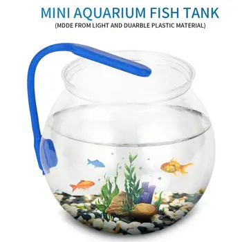  Fish Tank átlátszó cseppálló sima műanyag akvárium tartály kerek hal tál