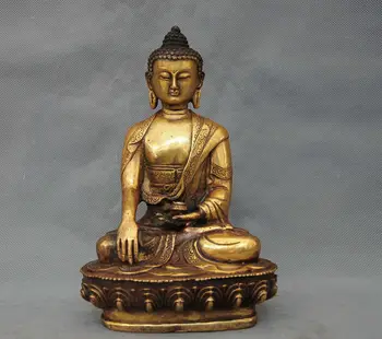 Antik bronz Buddha szobor Amitábha buddhizmus szakjamuni tibeti Sit apothecar