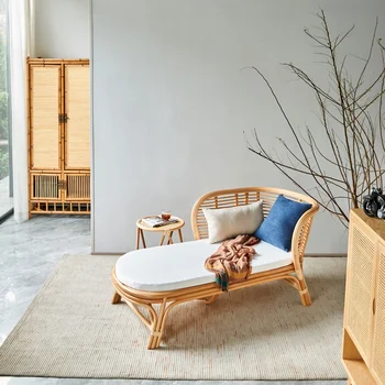 Japán stílusú rattan kanapé kombináció Home Living Real Rattan Chaise Longue Modern minimalista Bed & Breakfast kanapéágy
