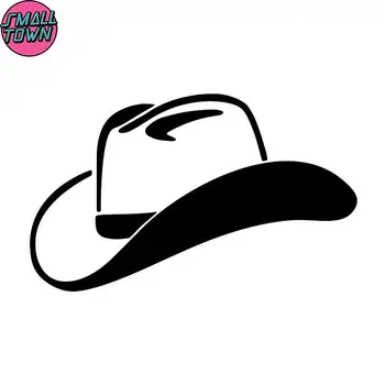 Kisváros 16.8X10.1CM cowboy kalap vicces rajzfilm autó matrica ablak dekoráció vinil matricák C25-1340
