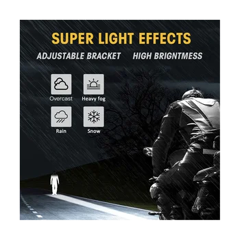 60W 6000LM kerek LED Angel Eyes fénysáv 6000K/3000K fehér+sárga fény motorkerékpár terepjáró LED-es munkalámpához - 2DB