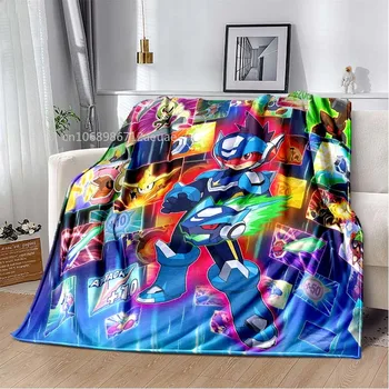Játék Gamer Megaman X takaró 3D nyomtatás anime rajzfilm flanel takarók ágyakhoz kanapék meleg ágynemű puha takaró