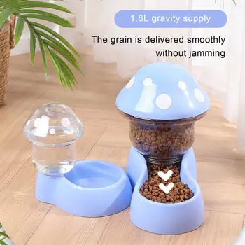 1 készlet tartós állateledel-adagoló levehető ivó szifon kialakítás gomba alakú kisállat macska kutya automatikus adagoló