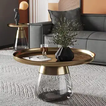 Nordic Tea asztalok Kreatív dohányzóasztal üveg kanapé asztal kombináció designer bútorok Nappali átlátszó oldalsó asztalok