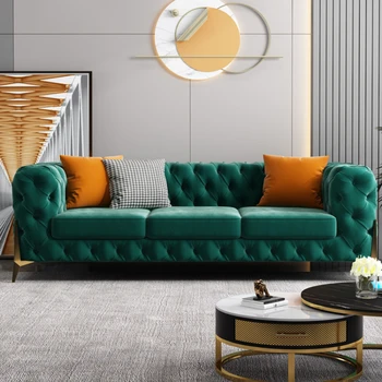 HXL Amerikai kétszemélyes kanapé Kezdőlap Nappali Üzleti recepció Lounge Flanel Art kanapé