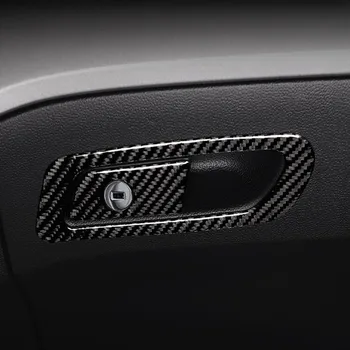 Autós styling kiegészítők Kesztyűtartó fogantyú díszítőburkolat Szénszálas matrica dekoráció Belső díszlécek Audi A4 B9 2017-2019 számára