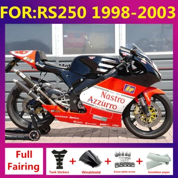  Motorkerékpár fröccsöntő forma Burkolat készlet Aprilia RS250 RS 250 1998-2003 99 00 teljes burkolati készletek karosszéria készlet piros fekete zxmt
