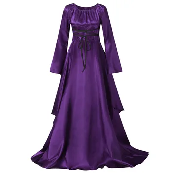 Party középkori női ruhák Maxi ruha reneszánsz középkori retro gótikus ruharuha hosszú ujjú csipke steampunk stílusú ruha
