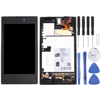 100% -ban tesztelt javítási alkatrészek Nokia Lumia 520 LCD kijelzőhöz + érintőképernyős üvegpanel szerelvény + keret + szerszámok