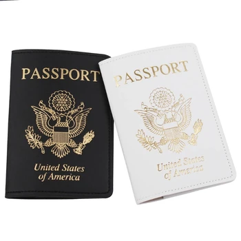 Hordozható USA utazási útlevél tartó PU bőr személyi igazolvány tok védő