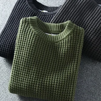 Fashion férfi ing kerek nyakú kötött pulóver kényelmes divatos férfi ruházat 2023 Új