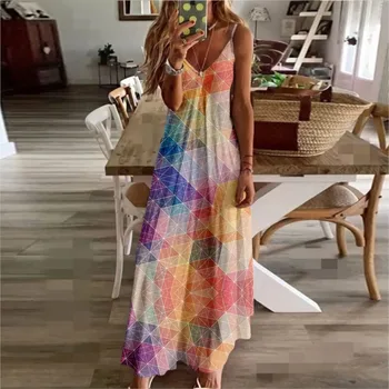 Új nyári divat női karcsú derékruha 3D geometrikus figura sokoldalú női formális ruha