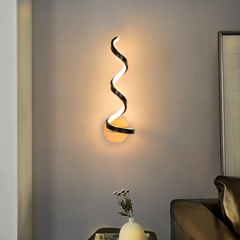 Modern LED fali lámpa ívelt kialakítású spirális fali lámpa nappalihoz hálószoba éjjeli folyosó Otthoni dekoráció beltéri Sconce világítás