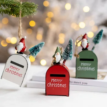 2024 Karácsonyfa függő függő postafiók világítótorony dekorációk Kezdőlap Karácsonyi jelenet elrendezés Kezdőlap Noel Natal dekorációk