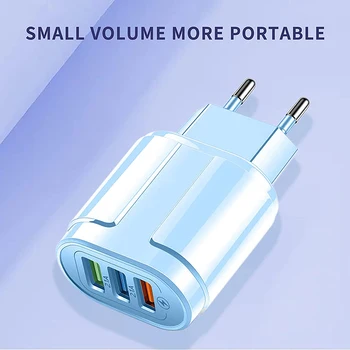  Hot Sale hordozható 3 portos USB töltőfej Macaron színes gyorstöltő adapter kompatibilis okostelefonokkal Táblagépek mobil tápellátás