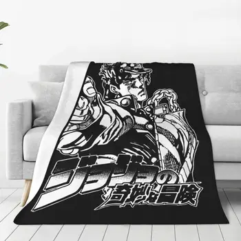 Spirituális harcos takarók Flanel Jojos Bizarr kaland anime Jjba Manga többfunkciós takaró ágyhoz Travel paplan