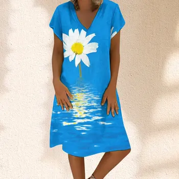 Nyári női szexi ruha Vintage női ruha virág víznyomat elegáns báli ruhák 2023