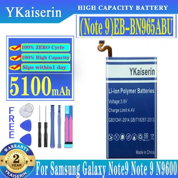 YKaiserin 5100mAh EB-BN965ABU akkumulátor Samsung Galaxy Note9 Note 9 N960U SM-N9600 SM-N960F N9600 SM-N965F Batteria + Eszközök