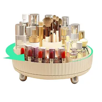 Forgó sminkkefék tartó hordozható asztali kozmetikai szervező ecsetekhez Kozmetikai tároló doboz Fürdőszoba asztali rendszerező