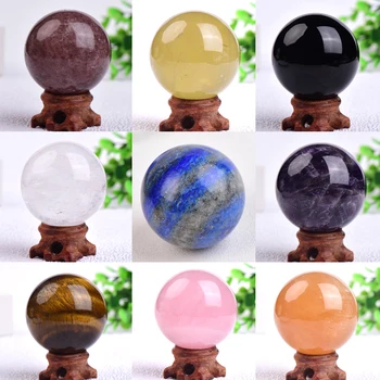 25-30mm természetes kristálygömb polírozott gömb Masszírozó 9 féle Ball Reiki gyógyító kő Lakberendezés Kiváló ajándékok Ajándéktárgyak