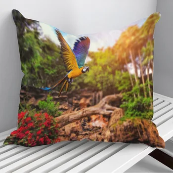 Gyönyörű papagáj takarópárnák párnahuzat a kanapén Otthoni dekoráció 45 * 45cm 40 * 40cm ajándék párnahuzat Cojines cseppszállítás