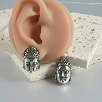 1PC-2PC rozsdamentes acél Buddha fej Nehéz kialakítású fülsúlyok dugók Alagút fülmérők férfiaknak Női fülbevaló piercing testékszerek