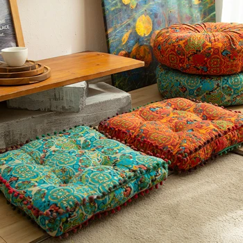 Bohém etnikai stílusú párna Marokkói tatami futon irodai szék pamut vászonpárna Japán sűrített padló lusta fing párna