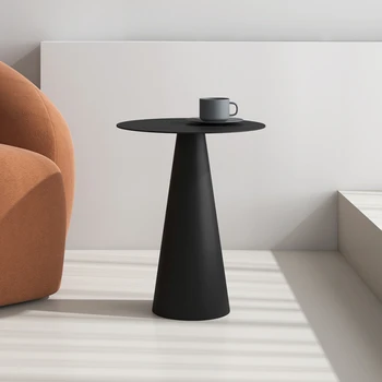 Étkezés Nordic Modern dohányzóasztalok Kerek nappali Fém design Luxus dohányzóasztal Fekete Otthoni bútor Asztal Basse MR50CT