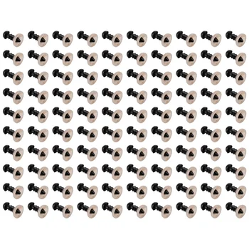 100Pcs 6 mm-es fekete műanyag biztonsági szemmosók mackójáték-szemekhez bábbaba kézműves