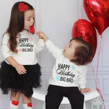 Boldog születésnapot anyu apu Big Brother kishúg ing a születésnapi ruháim Kids Boy pulóver Gyermek kisgyermek lány pulóver