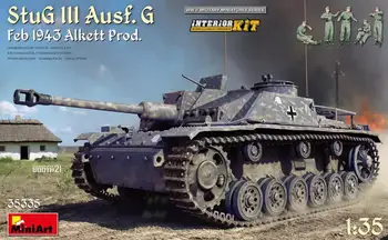 MINIART 35335 1/35 Méretarányú StuG III Ausf. G 1943. február Alkett Prod. Belső készlet