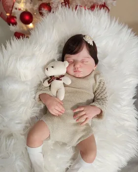 18 hüvelykes 46CM teljes szilikon vinil babák Realisztikus baba lány 3D festett baba gyökeres hajjal a gyerek ajándékához Muñecas újjászületett
