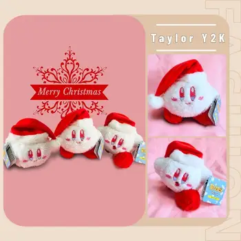 12cm Kawaii Star Kirby karácsonyi hátizsák medál anime figura Y2K édes lány plüss játék rajzfilm divat mobil kiegészítők ajándék