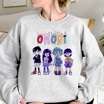 Omori kapucnis pulóverek nők gótikus grafikus anime japán kapucnis tréningruha női anime Pulóver