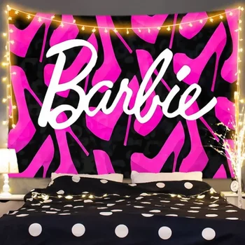 Barbie MINISO Party Backdrop Dekoráció Plakát Banner dekoráció Lányok Születésnapi zsúr Háttér Anime Rajzfilm Divat Nyomtatás