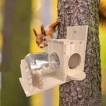 Mókus etetődoboz Tartós ételtároló Fa mókus Állateledel tároló eszközök Mókus madáretető Könnyen használható