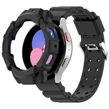 tok+szíj Samsung Galaxy Watch 4/5 44mm 40mm szilikon No Gaps karkötő correa védőtok Galaxy watch5 óra4 szíj