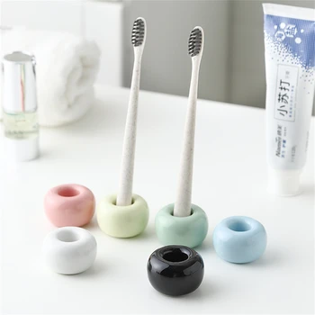 Kreatív kerámia fogkefetartó Hordozható Mini fánk fogkefe alap Többfunkciós állvány Polc tároló állvány Fürdőszoba kellékek