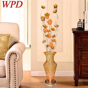 WPD Nordic Golden állólámpa Modern Art Virág Iiving szoba kanapé hálószoba esküvői LED eredetiség dekoratív állófény