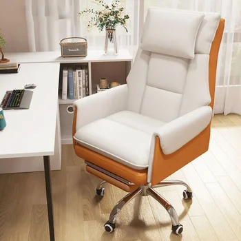 Gördülő nappali Irodai szék tervező Tanulmány Étkezés Fehér Kényelmes Accent Irodai szék Lounge Sillas Gamer Otthoni bútor HDH