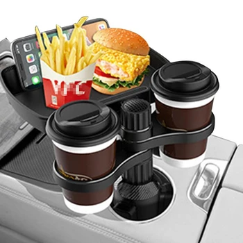Autóra szerelt 360 fokban forgó étkezőtálca Autóra szerelt ital Kávé Hamburger Vizes csésze tároló állvány Kis étkezőasztal