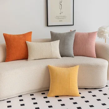 Csíkos kordbársony párnahuzat Dekoratív párnák kanapéhoz Nappali patchwork dobópárnahuzat Modern egyszerű derékvédő