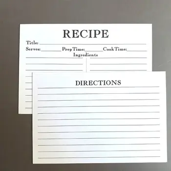 50 Számolja meg a receptkártyákat Tartós klasszikus kétoldalas üres receptkártyák Papír leánybúcsú