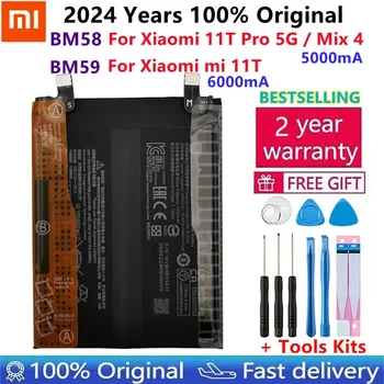 Kiváló minőségű Xiaomi 100% eredeti akkumulátor BM59 Xiaomi 11T Mi 11T, BM58 Xiaomi Mi 11T Pro Mi Mix 4 Mix4 akkumulátorokhoz Bateria