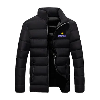 Férfi RICARD logó Divat trend cipzáras pamutkabát téli hómeleg stílus férfi márka klasszikus felső dzseki chaqueta hombre 2023